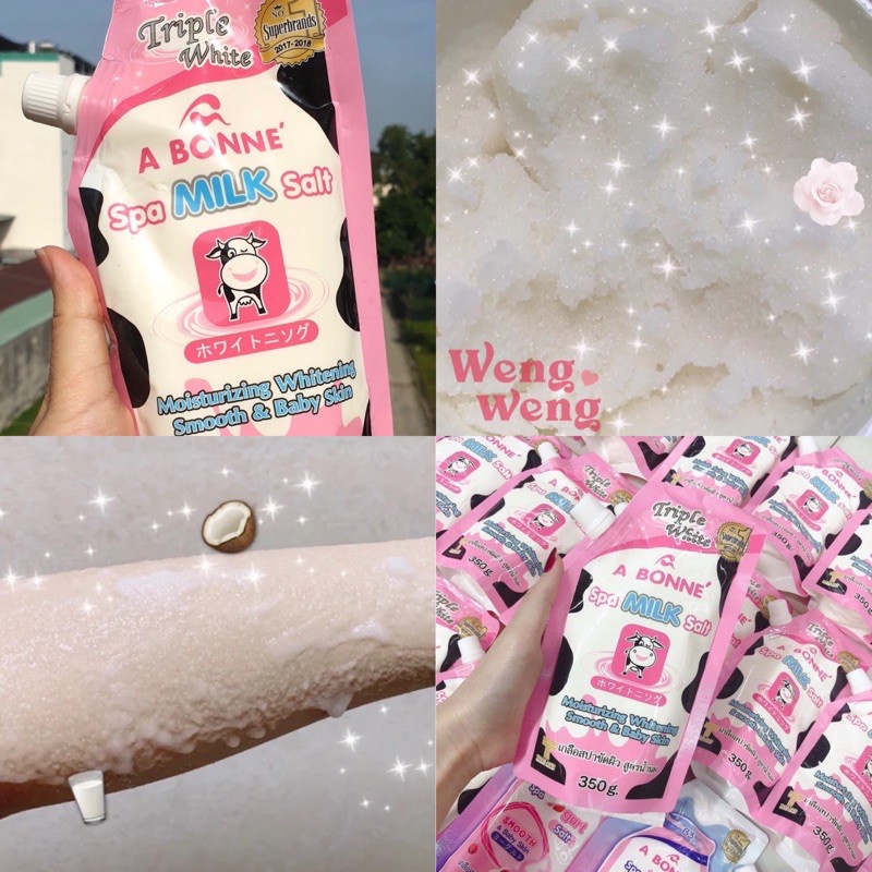 Muối tắm tẩy tế bào chết sữa bò A Bonne Spa Milk Salt Thái Lan - Túi 350g
