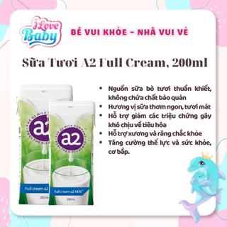 Sữa pha sẵn a2 full cream, 200ml