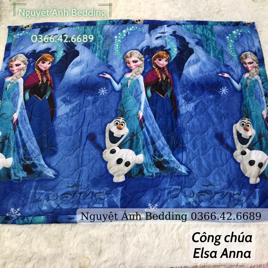 (Giá tốt hôm nay) 💕 Chăn cho bé tiểu học cotton poly họa tiết 2 mặt 100x140cm mẫu Công chúa Elsa được Trần Bông Tấm Sạch