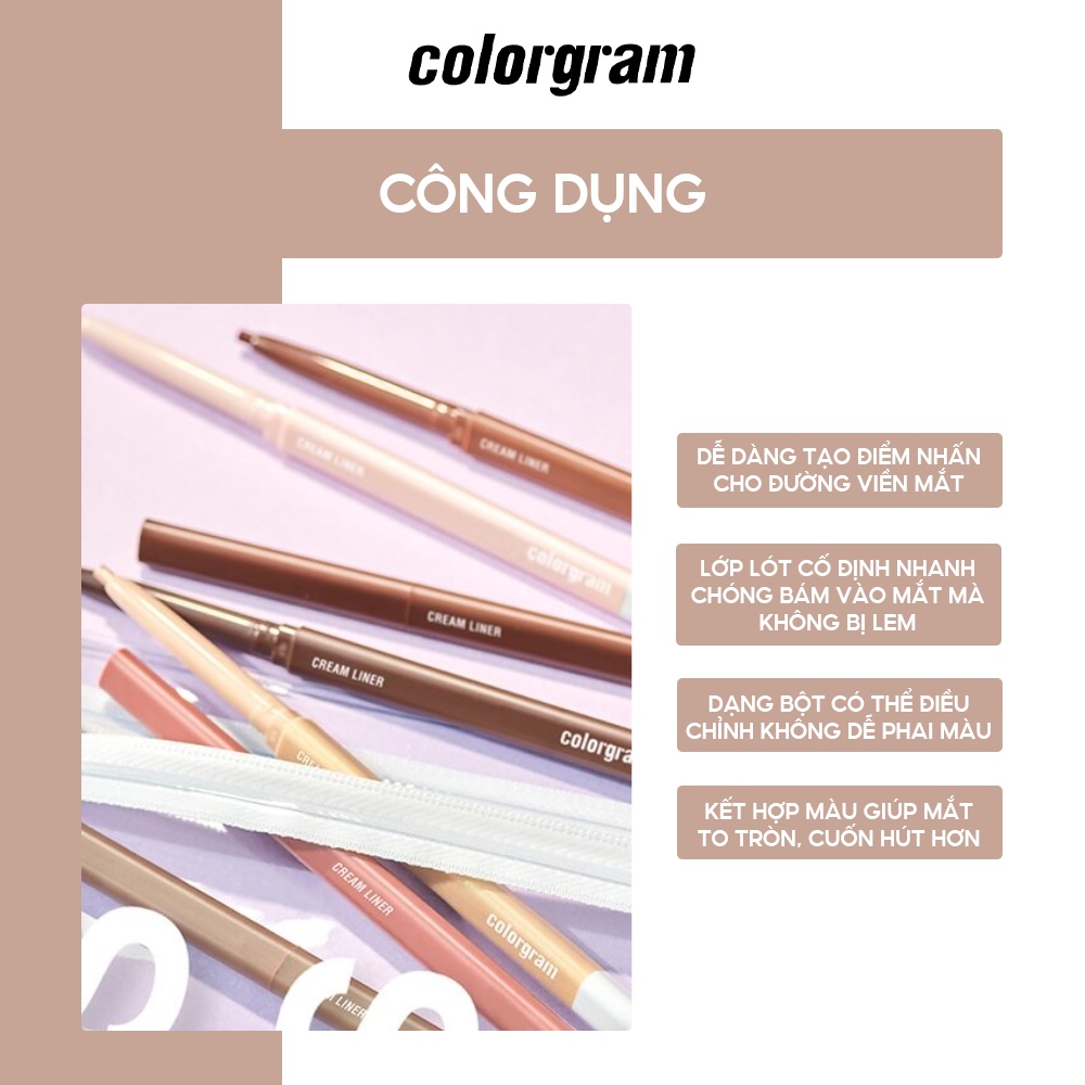Chì Kẻ Mắt Công Thức Kem Colorgram Artist Formula Cream Liner 0.25g