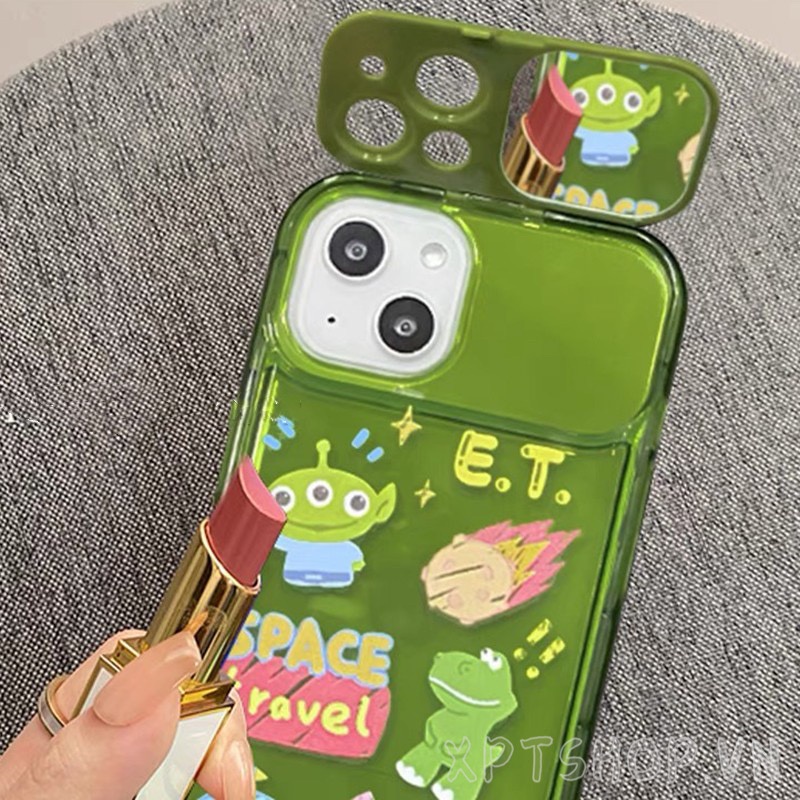Ốp Điện Thoại Nắp Lật Mặt Gương In Hình Người Ngoài Hành Tinh Cho iPhone 14ProMax 14 Plus 13 12 11ProMax