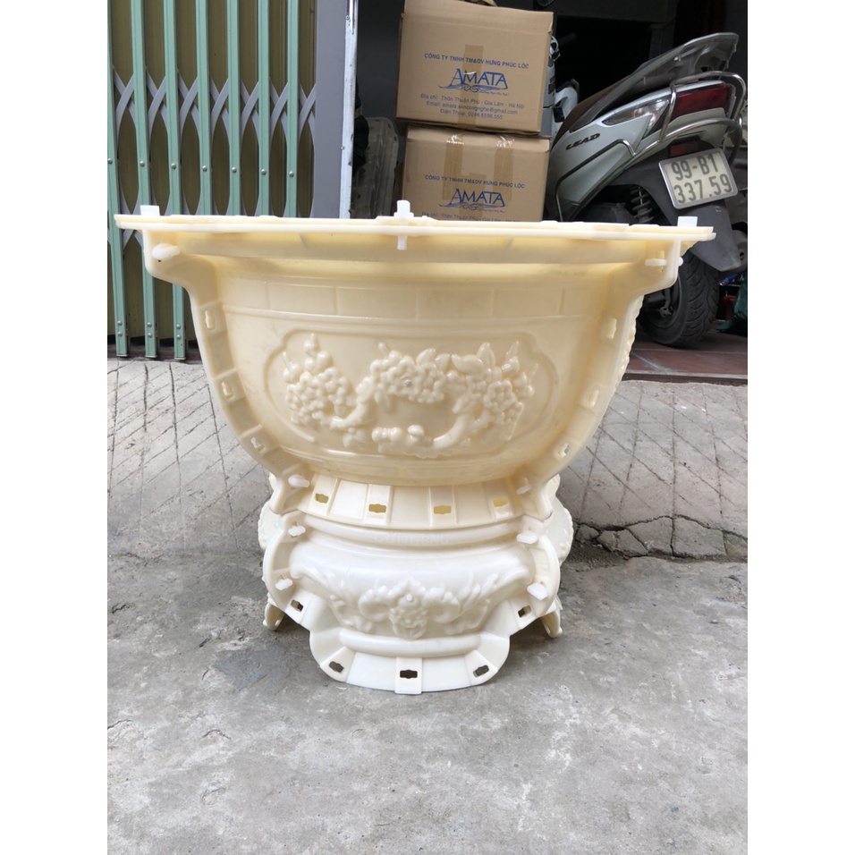 Bộ khuôn đúc chậu tròn 60 Việt Nam MẪU MỚI nhựa ABS đầy đủ lòng trong