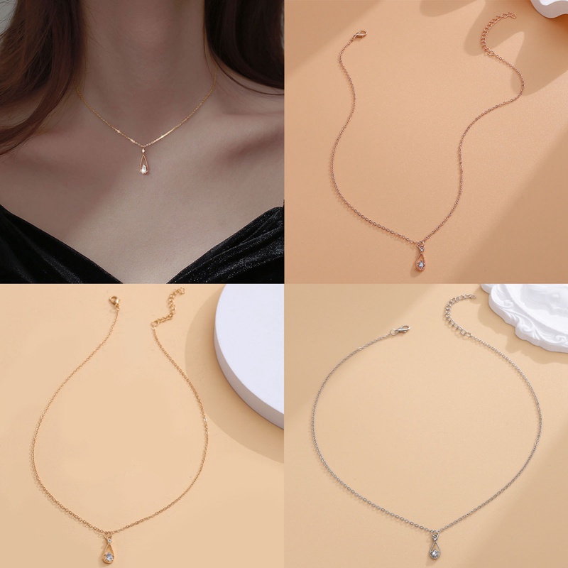 Ygt Vòng cổ Đính Đá Zircon Hình Giọt Nước Đơn Giản Thời Trang Cho Nữ