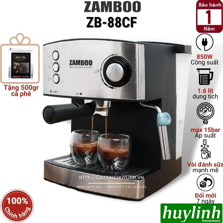 Máy pha cà phê Espresso gia đình Zamboo ZB-88CF - 15bar - Tặng 500 gram cafe