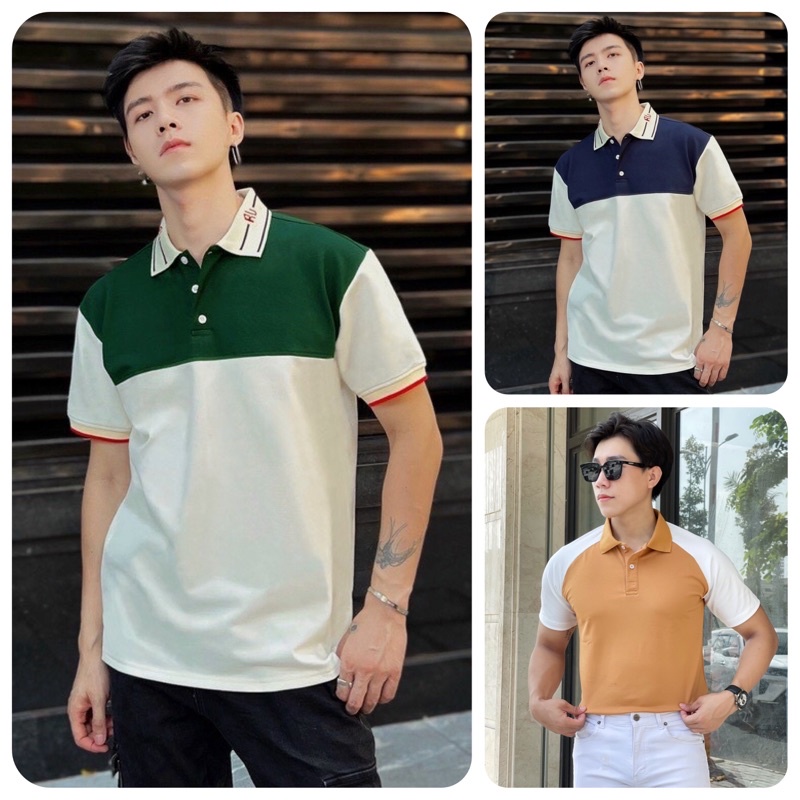 Áo thun POLO phối màu nam cao cấp cổ bẻ vải cá sấu cực đẹp, thời trang size VNXK