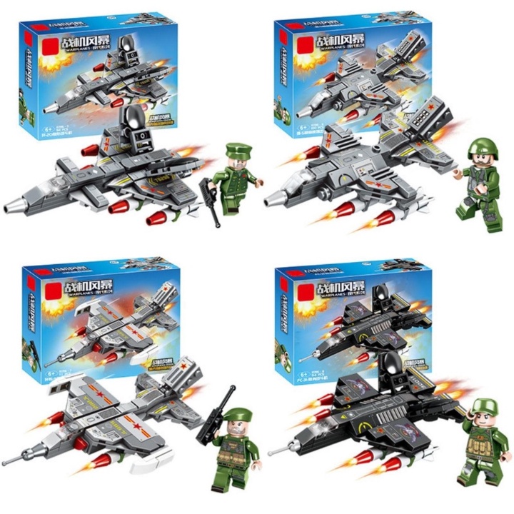 Lego máy bay chiến đấu trực thăng quân sự Mô hình máy bay lắp ráp siêu đẹp cho bé