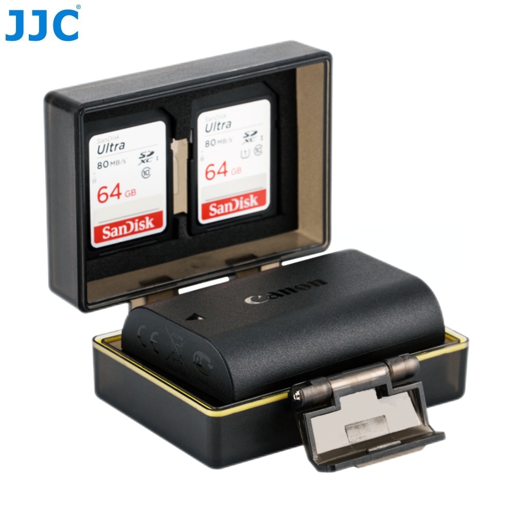 JJC Hộp đựng pin máy ảnh có khe cắm thẻ nhớ SD MSD XQD cho NP-FW50 NP-FZ100 NP-W126 LP-E6 LP-E6N LP-E17 EN-EL15