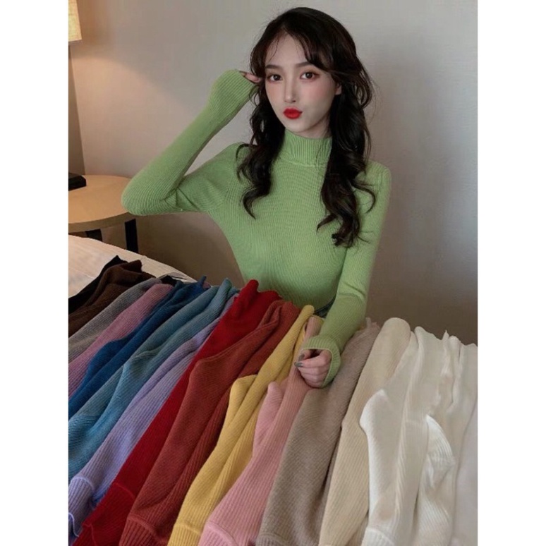 Áo dài tay giữ nhiệt🍀FREESHIP🍀Áo len  thu đông cao cổ chất đẹp đanh mịn phong cách Hàn Quốc