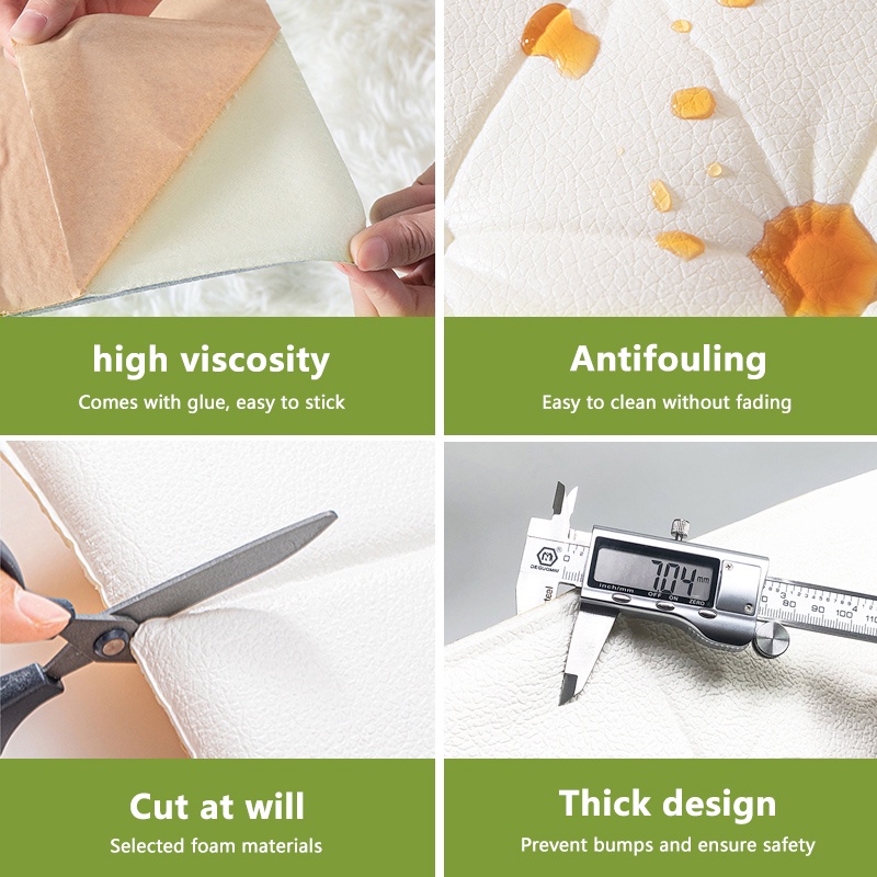 Miếng Dán Tường 3D Bằng Xốp Tự Dính Chống Nước Chống Va Chạm Trang Trí Nhà Cửa