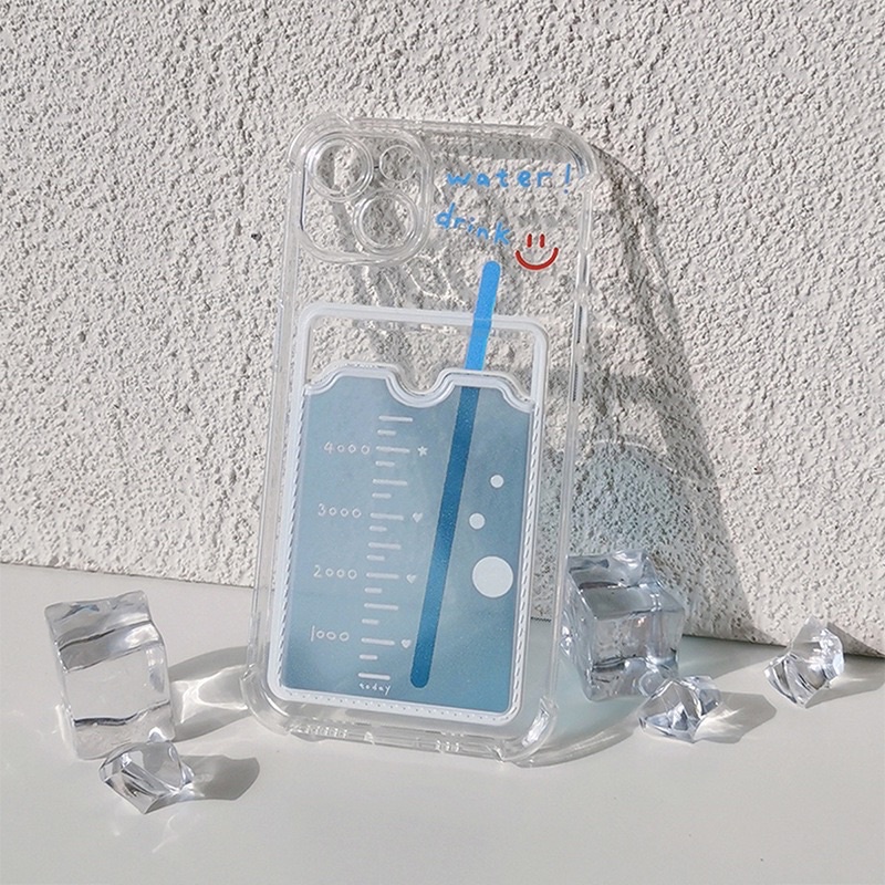 Ốp Ví Trong Suốt Chống Sốc Có Ngăn Đựng Ảnh, Thẻ - Water! Drink-có IPhone/oppo/samsung/vivo/xiaomi