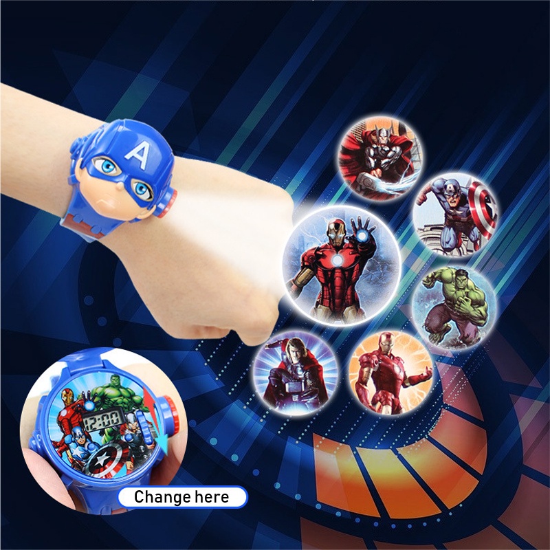 Đồng Hồ Máy Chiếu Hình Hoạt Hình 3D Cho Bé