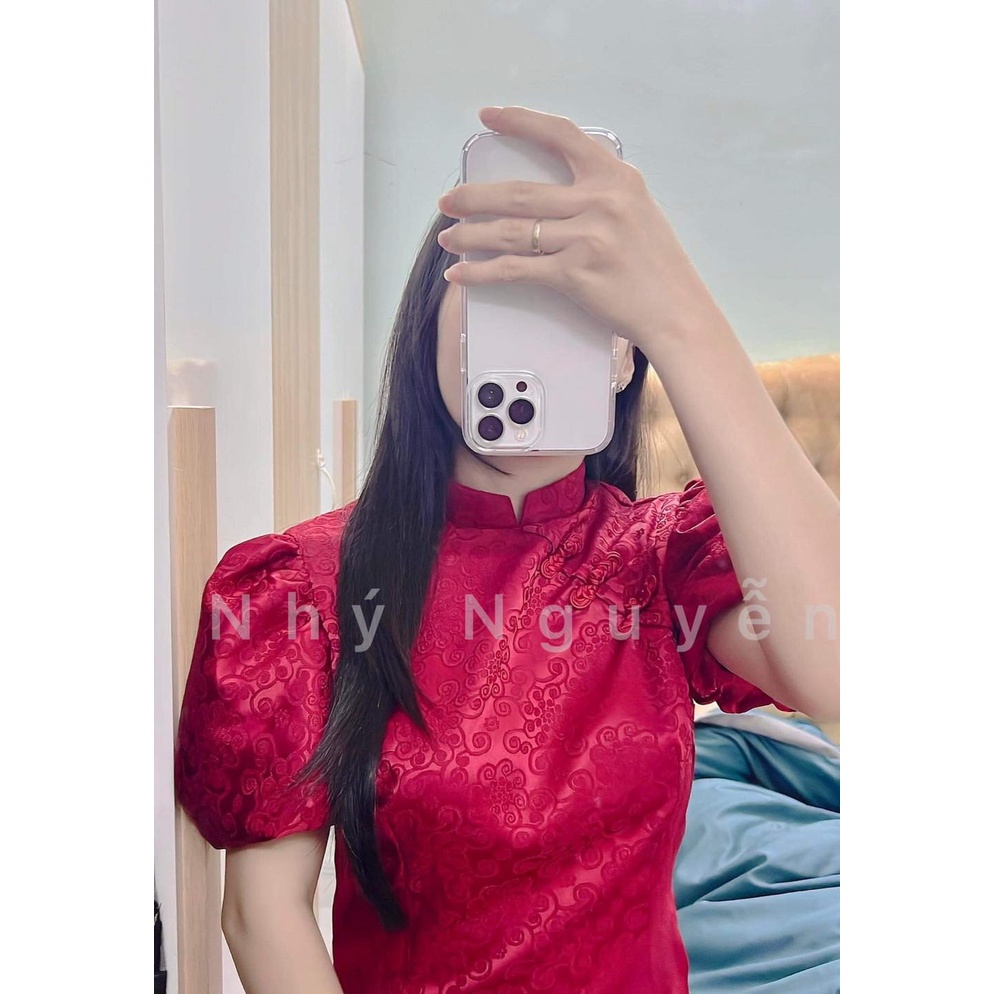 SET GẤM TAY PHỒNG THƯỢNG HẠNG MÀU ĐỎ