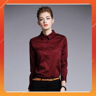 Áo Sơ Mi Nữ Đen Công Sở Thoáng Mát Mềm Mịn