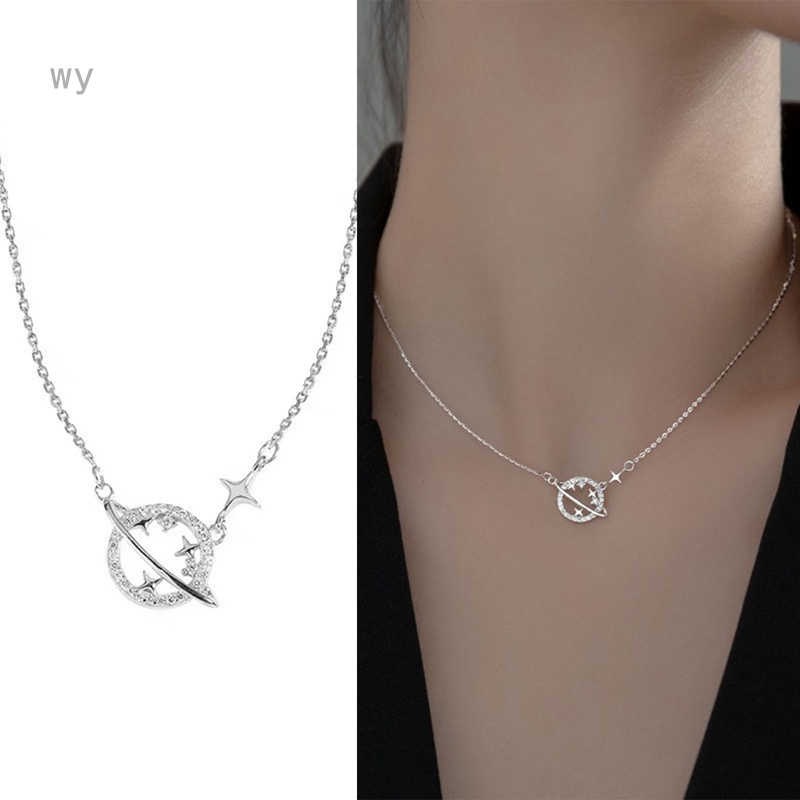 Vòng cổ Mặt Hình Hành Tinh Màu Vàng Kim Cương Đơn Giản Thời Trang Cho Nữ