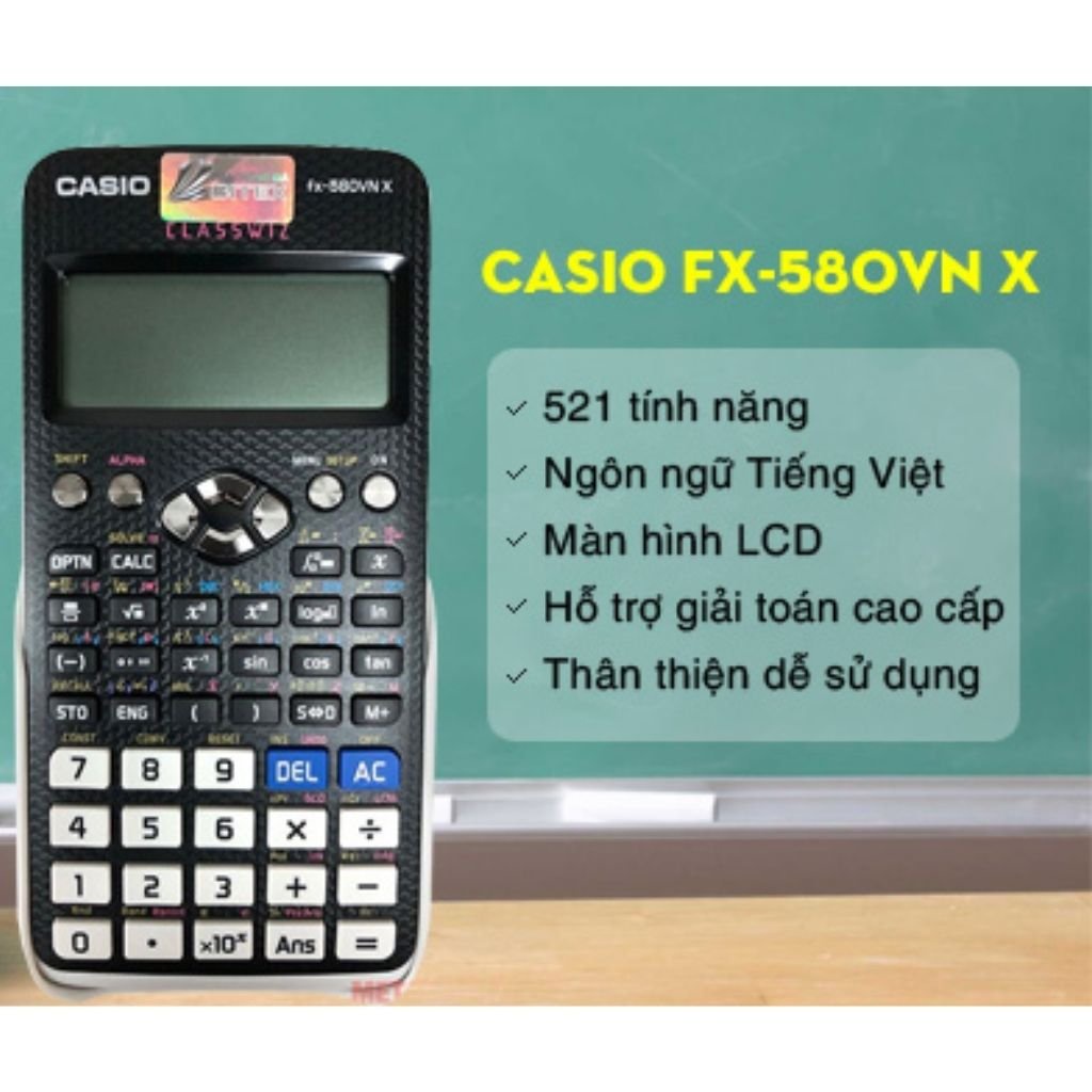Máy tính Casio fx 580Vnx chính hãng , Nhập Khẩu Thái Lan 521 Tính Năng Có Thể Chuyển Đổi Tiếng Việt - bảo hành 7 năm