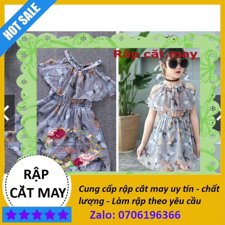Rập giấy cắt may - Rập đầm voan cho bé size từ 1 - 10 tuổi - Rập TrangVy