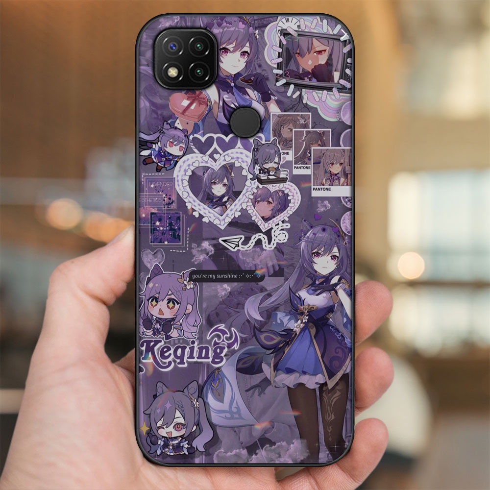 Ốp lưng Xiaomi Redmi 9C viền đen in hình Keqing Genshin Impact