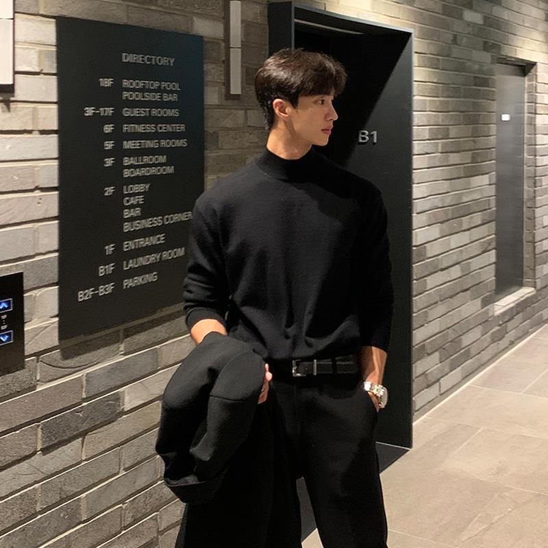 Áo Sweater Cổ Lọ Màu Sắc Đơn Giản Phong Cách Hàn Quốc Cho Nam Giới