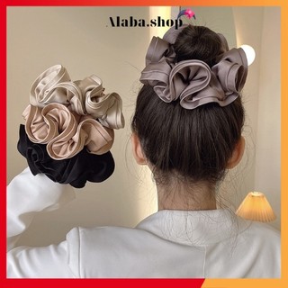 Dây chun cột buộc tóc scrunchies vải to cho nữ cute kiểu dáng Hàn Quốc Alaba