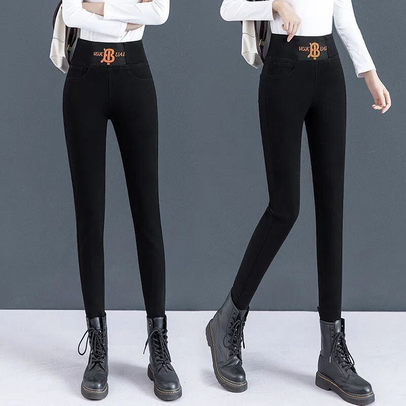 Quần Jean Lưng Thun Cao Dáng Bút Chì Phong Cách Tối Giản Thời Trang Thu Đông 2022 Dành Cho Bạn Nữ