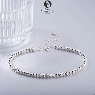 Lắc tay bạc nữ bi tròn chất liệu bạc S925 thời trang phụ kiện trang sức Miêu Bạc L400189