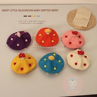 Mũ beret hình nấm cho bé
