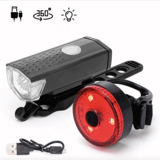 Đèn xe đạp thể thao trước sau Led 3 chế độ sáng chống nước IPX6 - Đèn hậu xe đạp tròn Full Hộp Tặng Kèm Sạc Usb