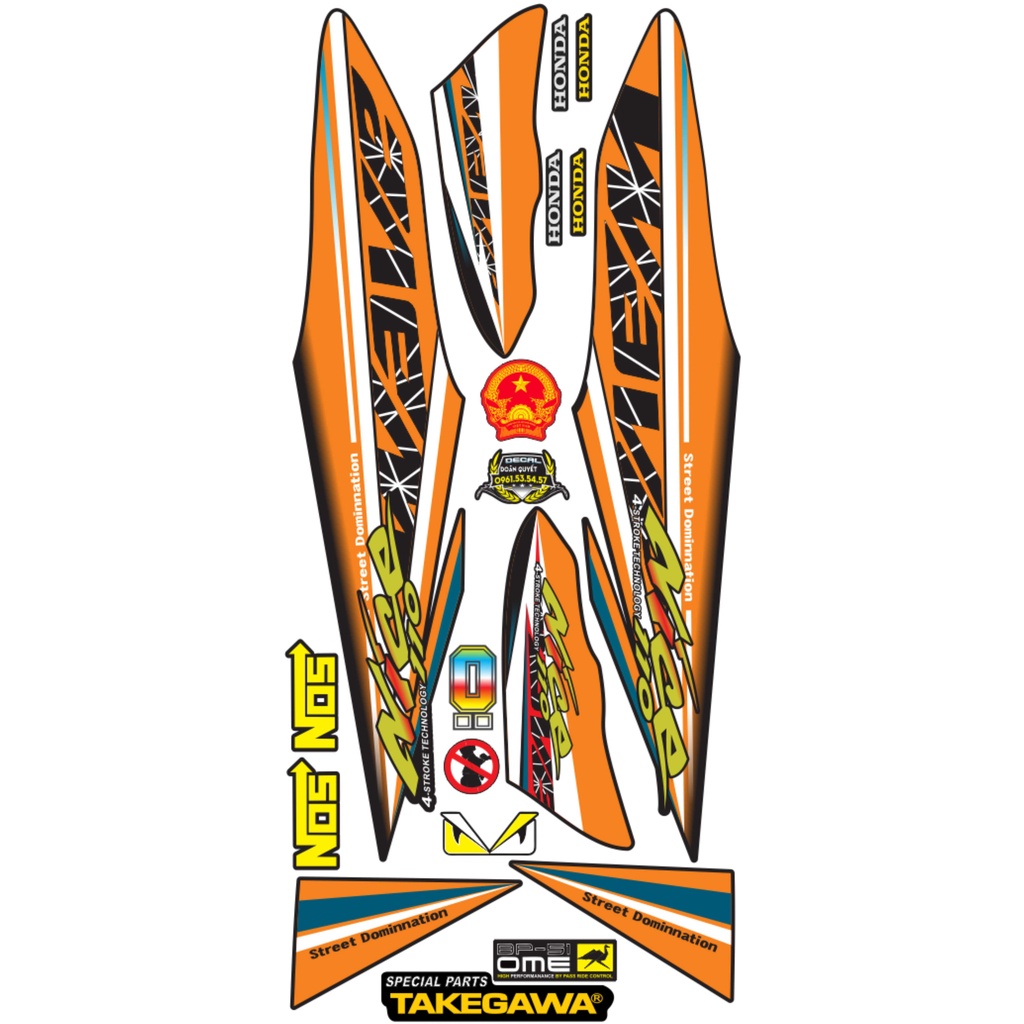 Tem xe wave  Chế NICE 6 Phối Màu