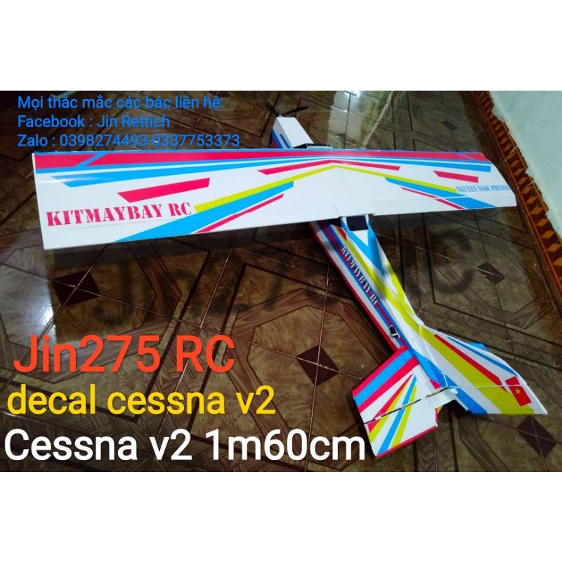 Bộ vỏ kit máy bay Cessna V1 sải 1mét20cm- 1 mét 60cm