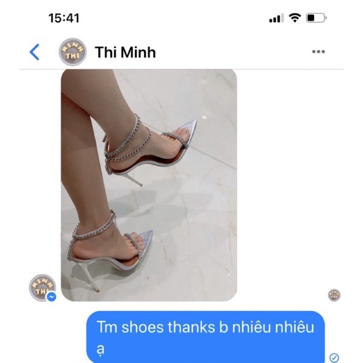 Giày sandal xích mũi nhọn gót 11cm A12