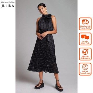 Đầm maxi thắt dây vải voan chấm bi sang trọng dự tiệc SachinandBabi jf520 SIZE 14