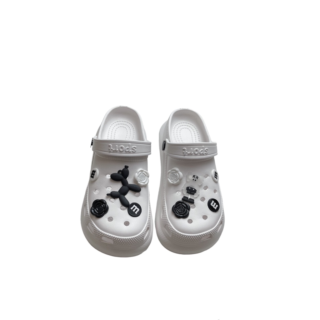 Dép Cross Nữ Đế Cao 5,5cm Kèm Sticker Dễ Thương