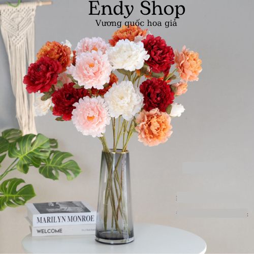 Hoa mẫu đơn, Hoa giả trang trí nhà cửa, decor phòng, phụ kiện chụp ảnh - Endy Shop