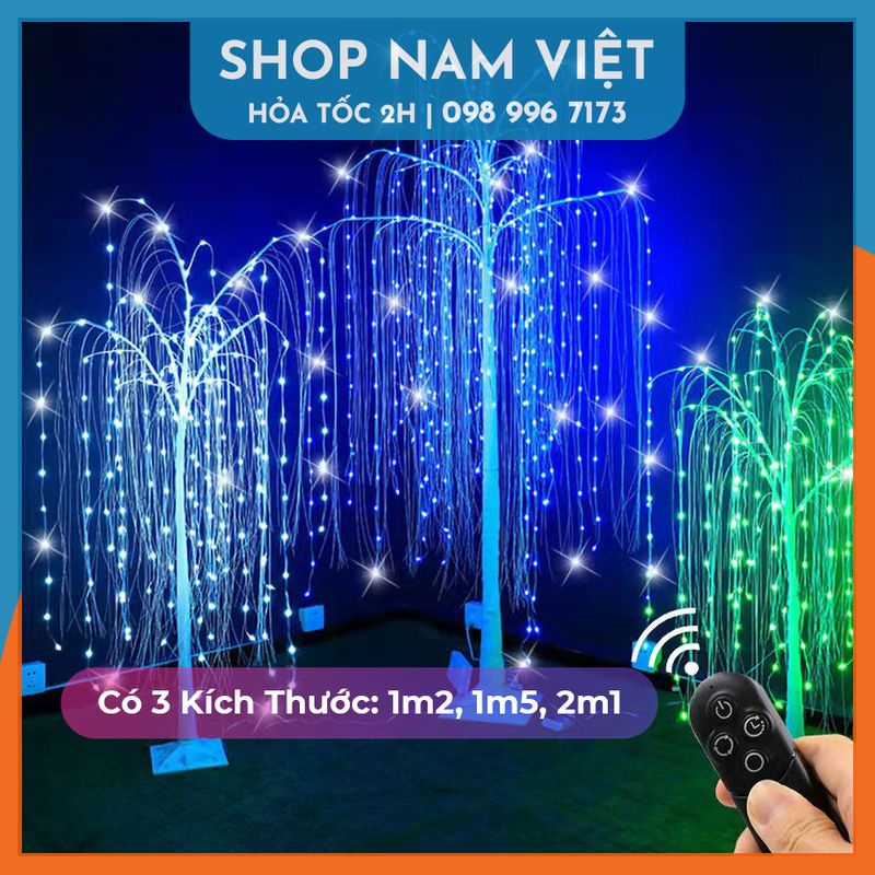 Cây Liễu Cây thông Đèn Led Trang Trí Noel, Có Thể Gấp Gọn, Trang Trí Ngoài Trời