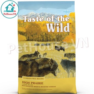 TASTE OF THE WILD HIGH PRAIRIE - Bao 2Kg Thức Ăn Hạt Cho Chó Trưởng Thành Vị Bò Rừng Nướng & Nai Nướng Hàng Chính Hãng