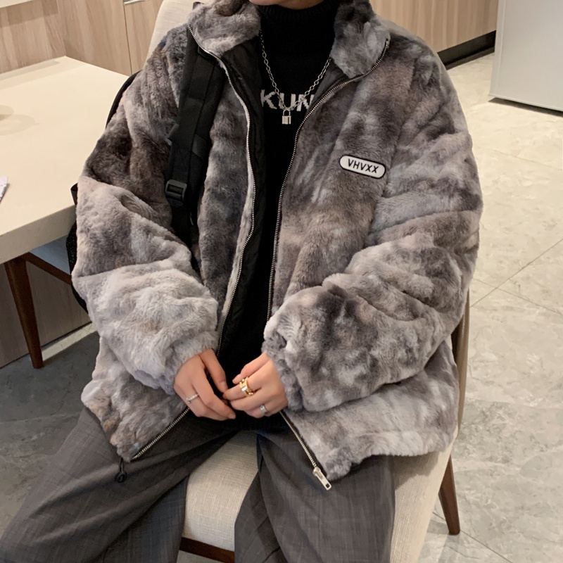 Áo khoác nam quảng châu cổ bẻ dài tay lông cừu cao cấp