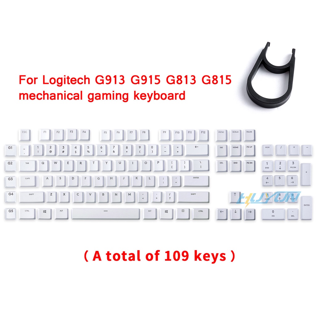 Trọn Bộ G915 TKL 109 / 87 Keycap Trắng Thích Hợp Cho Logitech GL Trục Thấp G915, G913, G815, G813 Bà