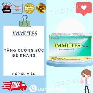 Immutes: Tăng cường sức đề kháng, Hộp 60 viên