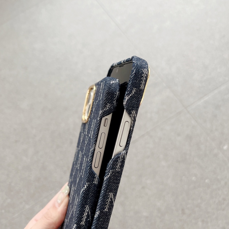 Ốp Điện Thoại Vải Denim Họa Tiết New York Sang Trọng Cho iPhone 14 13 12 Pro Max