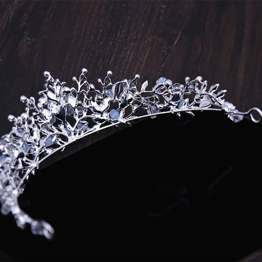 Bộ Khuyên Tai Dáng Dài Hình Hoa Thanh Lịch Thời Trang Cho Cô Dâu|Vương Miện Mạ Vàng