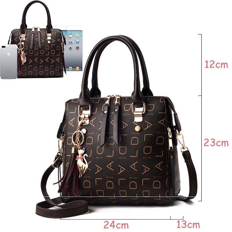 Menas Túi Xách Da PU Sức Chứa Lớn In Họa Tiết Thời Trang Cho Nữ