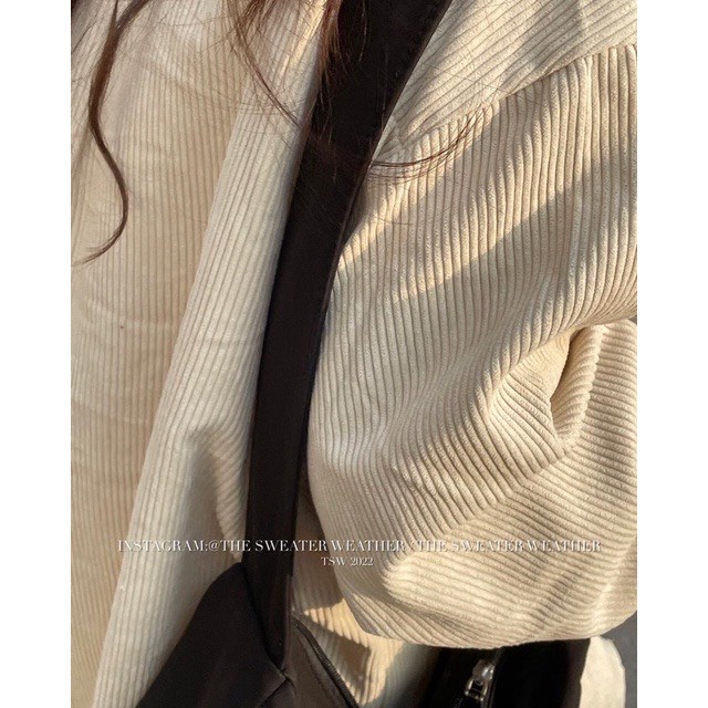 Áo sơ mi nhung tăm hai màu vintage - sơ mi phong cách hàn quốc mixmatch mọi outfit