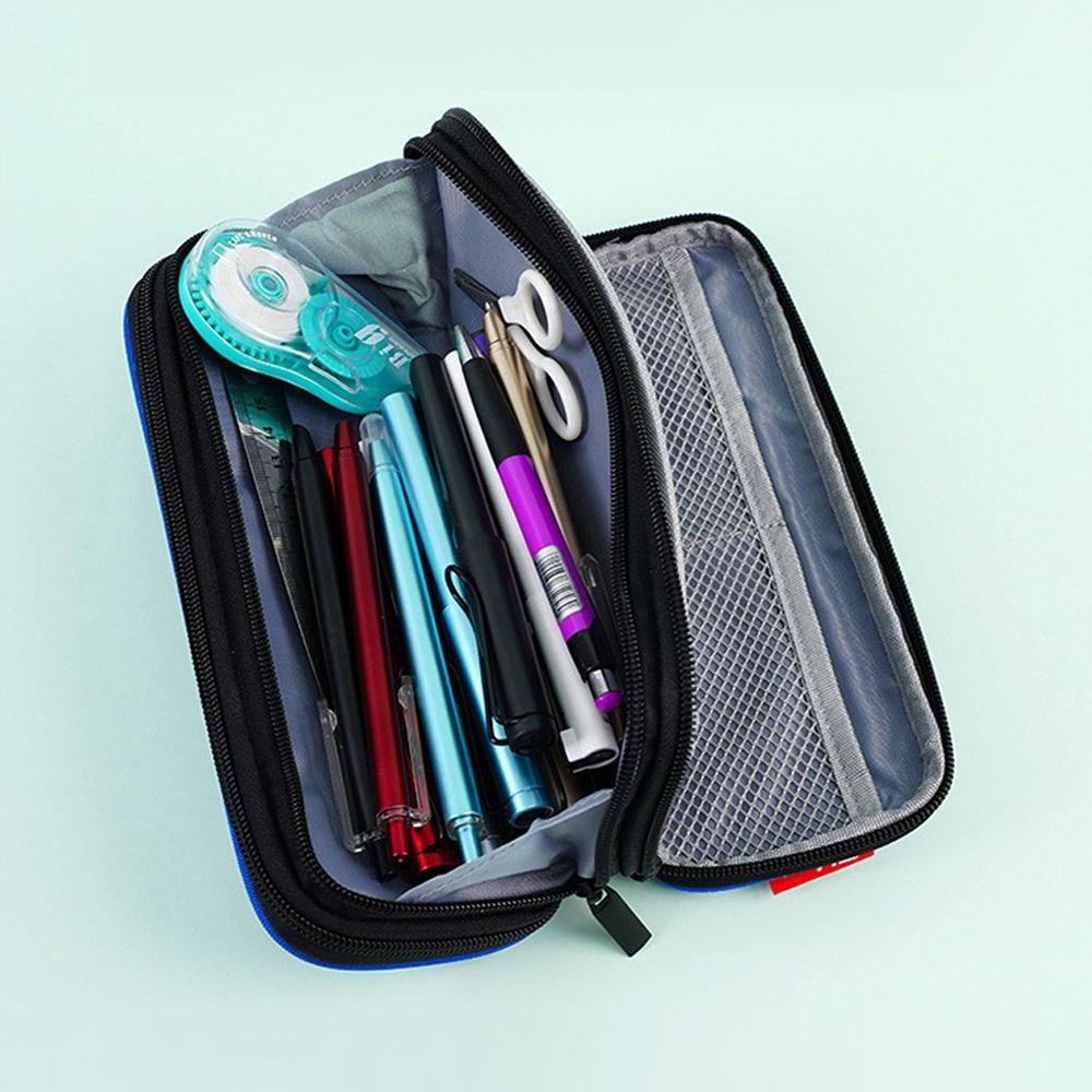 LAYOR1 Large Capacity Pencil Bag Student Supplies Polyester Creative Partition Pencil Storage Bag