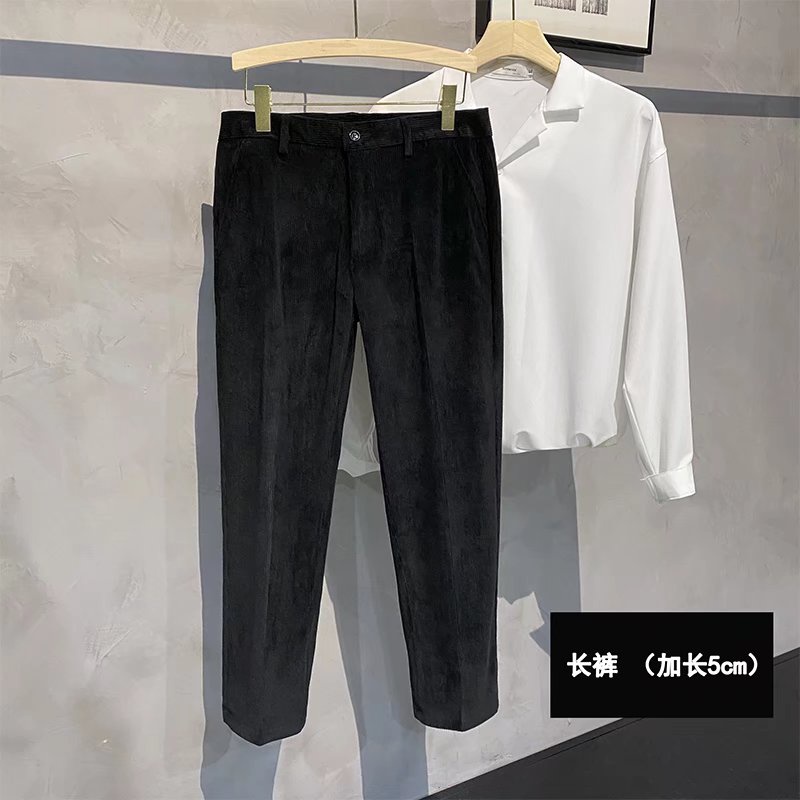Quần Nhung Dày Ống Rộng Thời Trang Thu Đông Cá Tính Dành Cho Nam