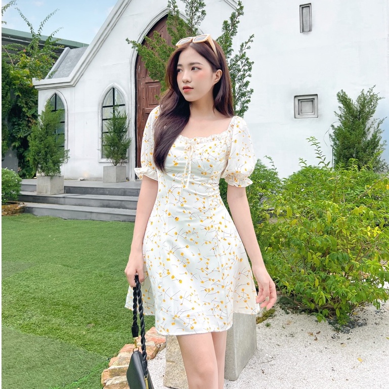 Đầm DIANA - Đầm tay phồng cách điệu ngực