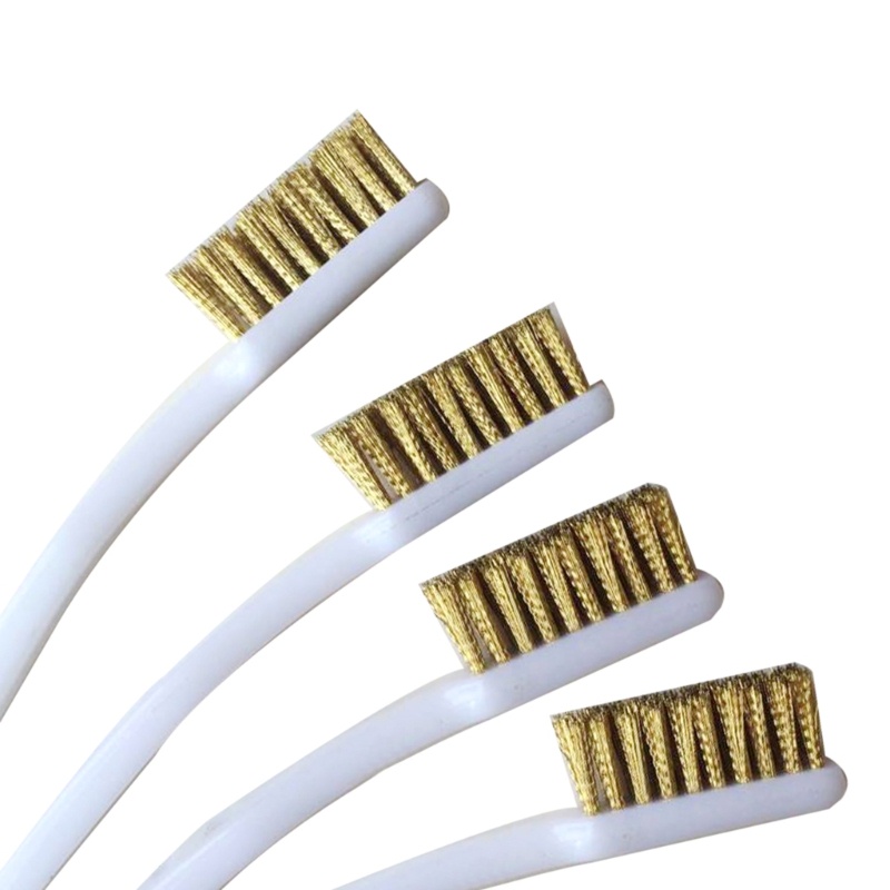 Bàn Chải Sợi Nylon / Đồng 3 Hàng Dùng Đánh Bóng Kim Loại Chống Rỉ Sét