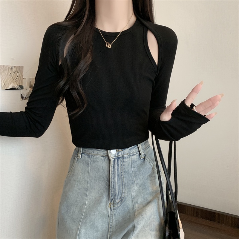 Áo len nữ SUXI ôm dáng tay dài màu trơn thời trang dễ phối đồ