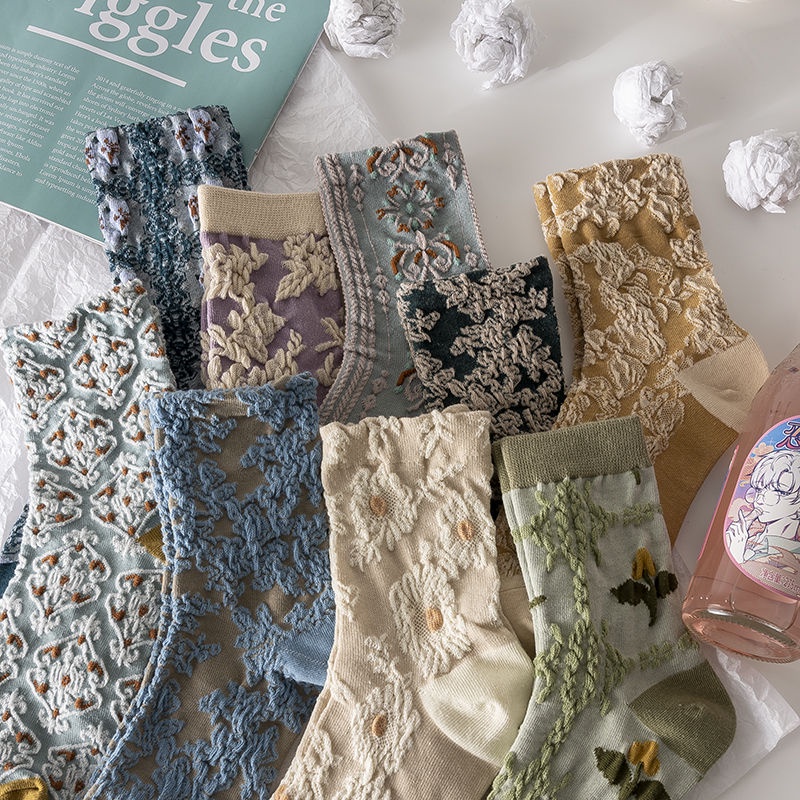 Hàng Có Sẵn#Vớ Dài Trung Bình Dày Dặn Phong Cách Nhật Bản Dễ Thương Thời Trang Xuân Hè Cho Nữ