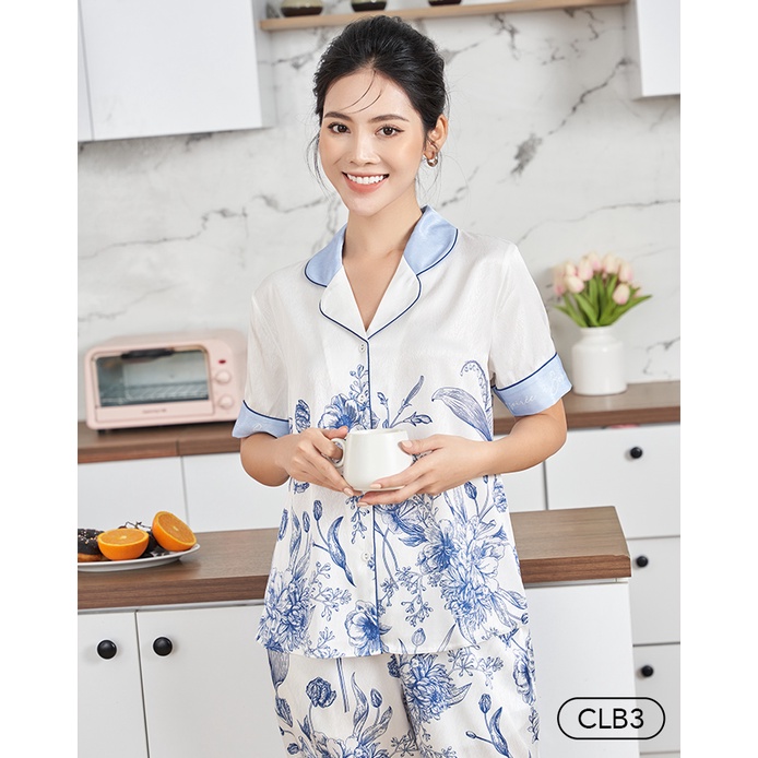 Bộ ngủ satin ZAM Luxury - CLB3 - Áo ngắn tay quần dài
