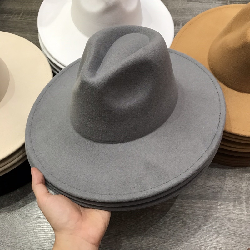 Mũ Nón Fedora Unisex Vành 10cm Nỉ Lót